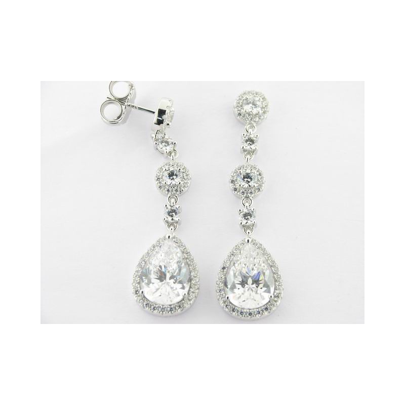 Camaleoni Pendientes Plata Zirconitas