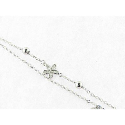 Lotus Pulsera Plata Piedras