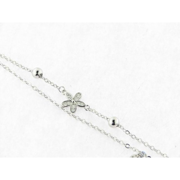 Lotus Pulsera Plata Piedras