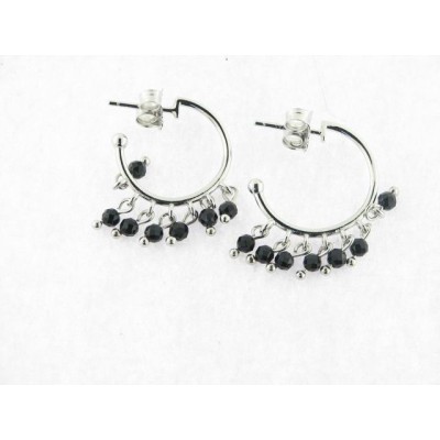 Pendientes aro plata circonitas