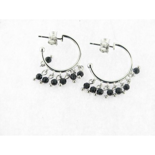 Pendientes aro plata circonitas