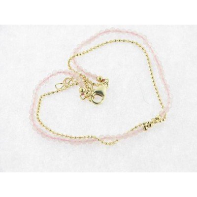 Lineargent pulsera plata chapada piedra rosa