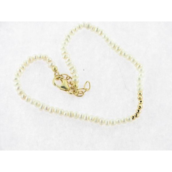 Lineargent pulsera plata chapada perla