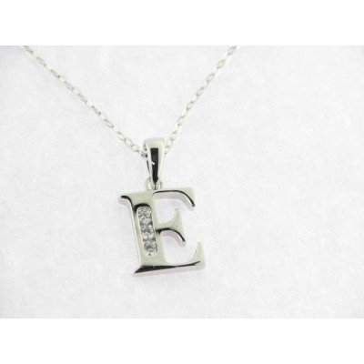 Lotus Colgante Letra "E" plata