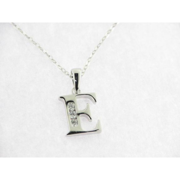Lotus Colgante Letra "E" plata