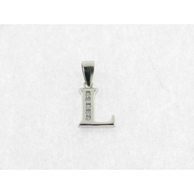 Colgante plata inicial l con piedras