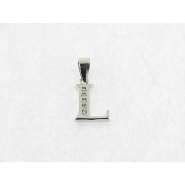 Colgante plata inicial l con piedras
