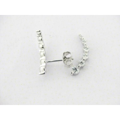 Lotus Pendientes Plata Trepadores Circonitas