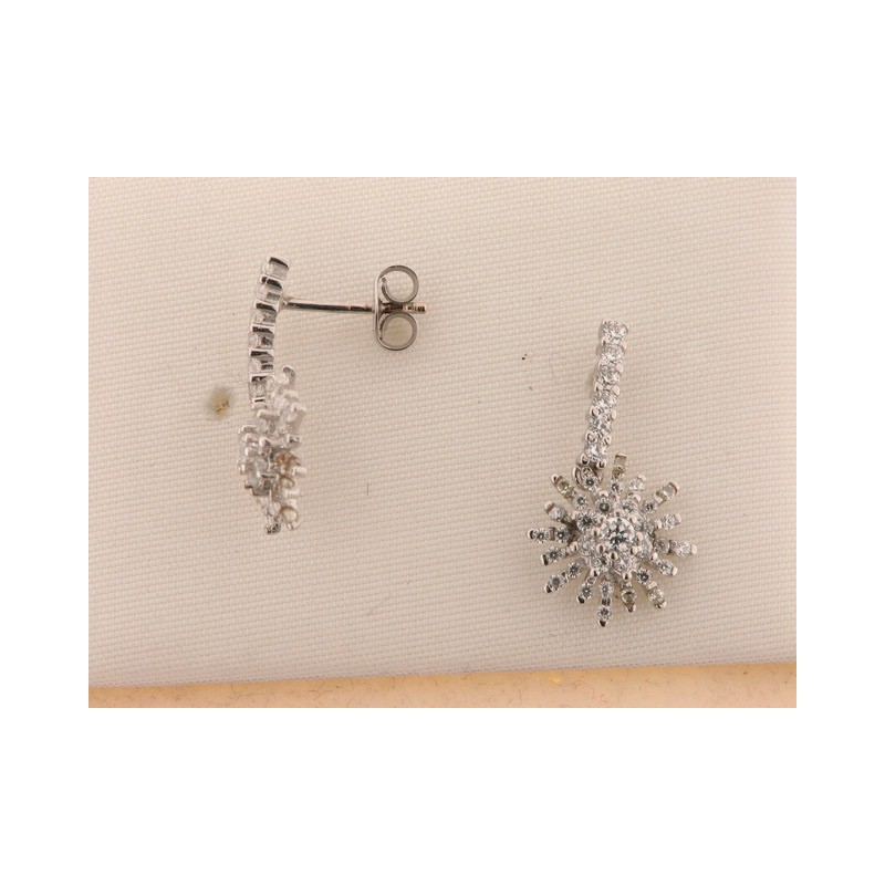 Pendientes Oro Blanco Piedras