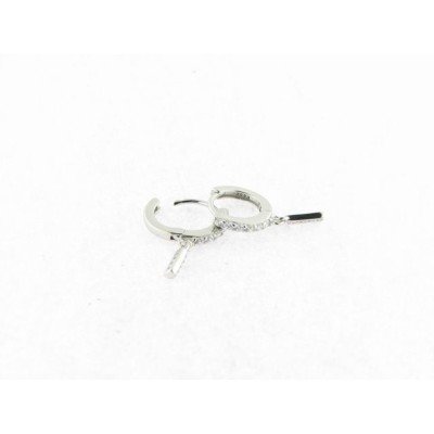 Lotus pendientes aro plata circonitas