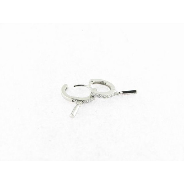 Lotus pendientes aro plata circonitas
