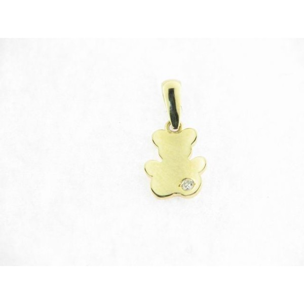 Colgante Oro Osito con Diamante