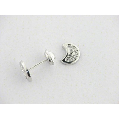 Pendientes oro blanco zirconitas