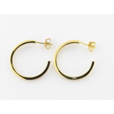 Lotus pendientes aro plata dorada