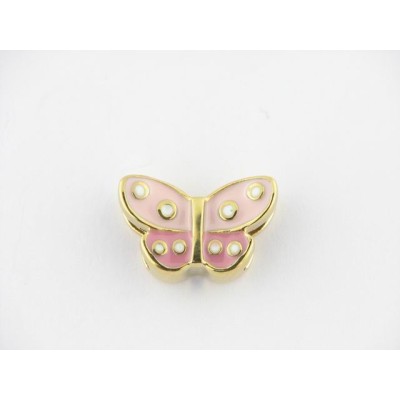 Viceroy motivo mariposa rosa acero dorado