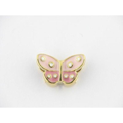 Viceroy motivo mariposa rosa acero dorado