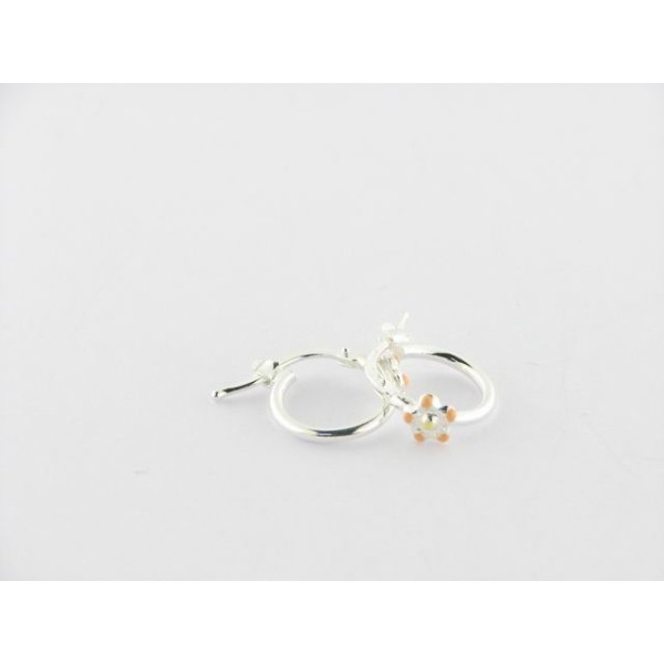 Pendientes aro plata esmalte