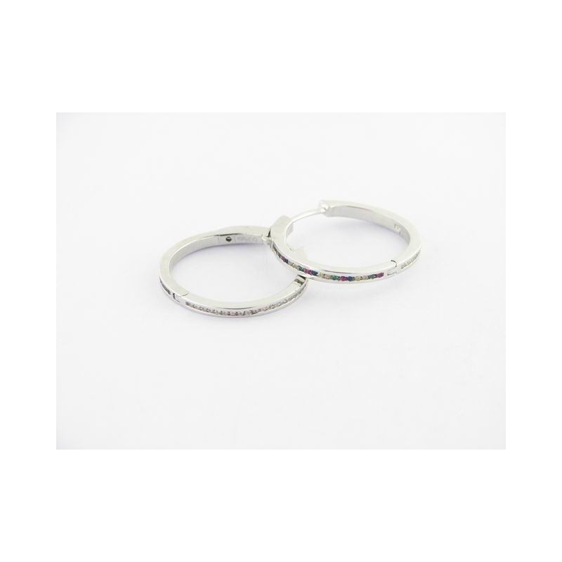 Pendientes aro plata circonitas