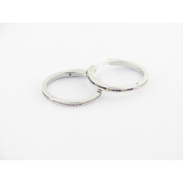 Pendientes aro plata circonitas