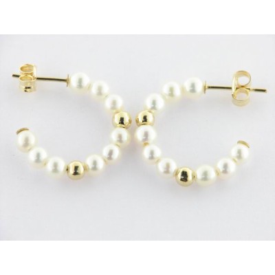Pendientes Aro Oro Perlas