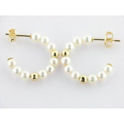 Pendientes Aro Oro Perlas
