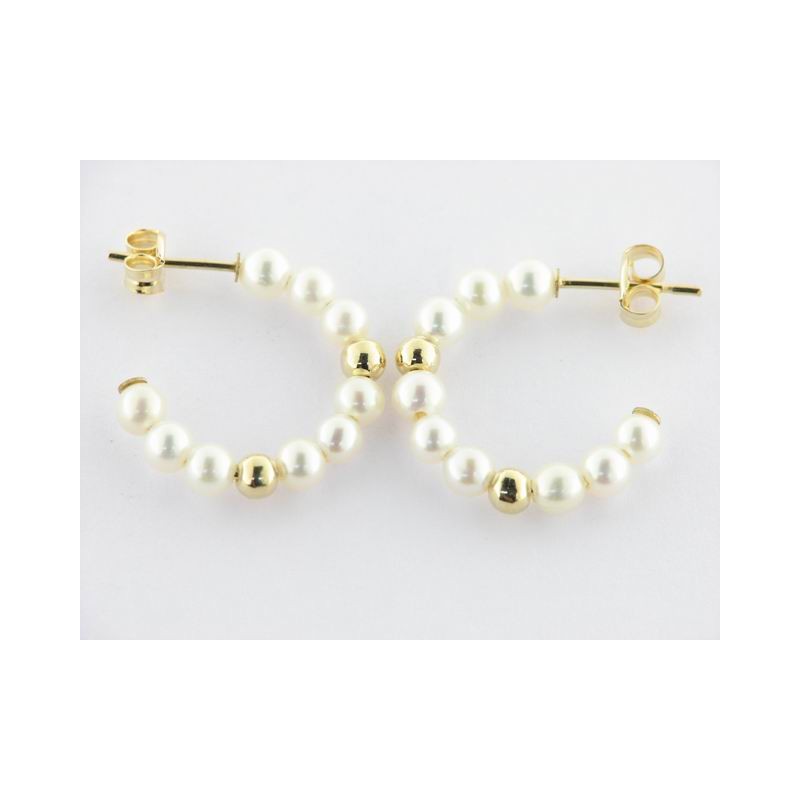 Pendientes Aro Oro Perlas