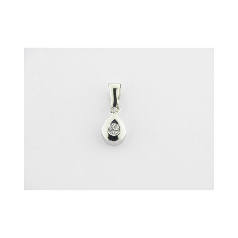 Colgante Oro Blanco Piedra