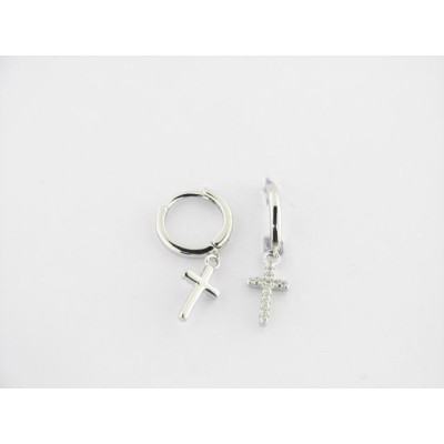 Pendientes aro plata circonitas