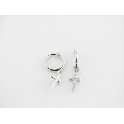 Pendientes aro plata circonitas