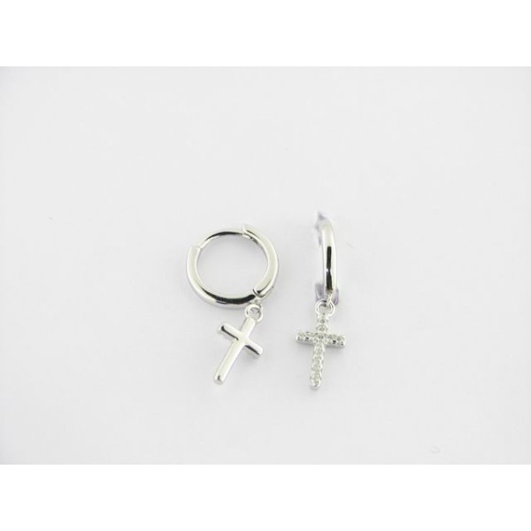 Pendientes aro plata circonitas