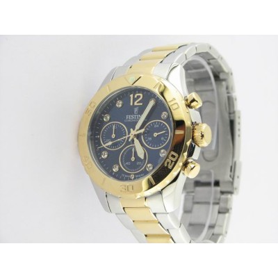 Festina Crono Agujas Acero Bicolor Armys