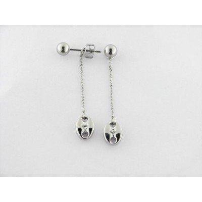 Lotus pendientes acero piedras