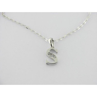 Lotus Colgante Letra "S" Plata