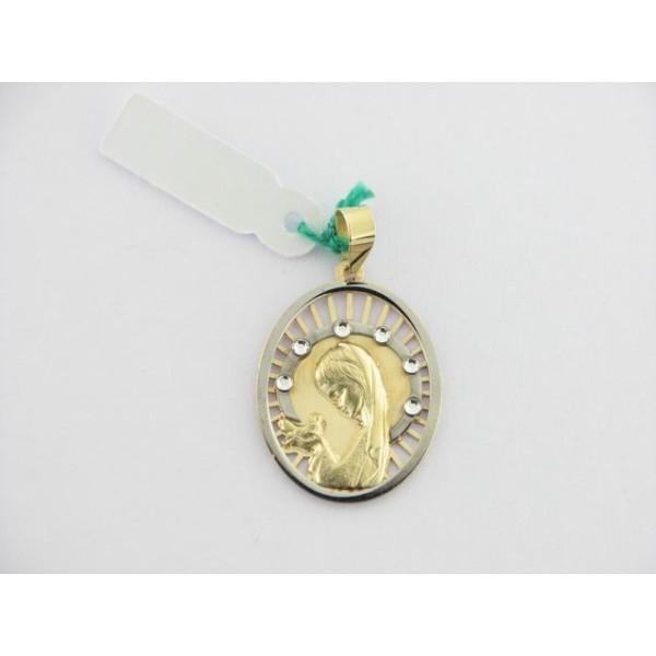 Medalla Oro Bicolor Piedras