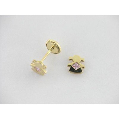 Pendientes oro piedra