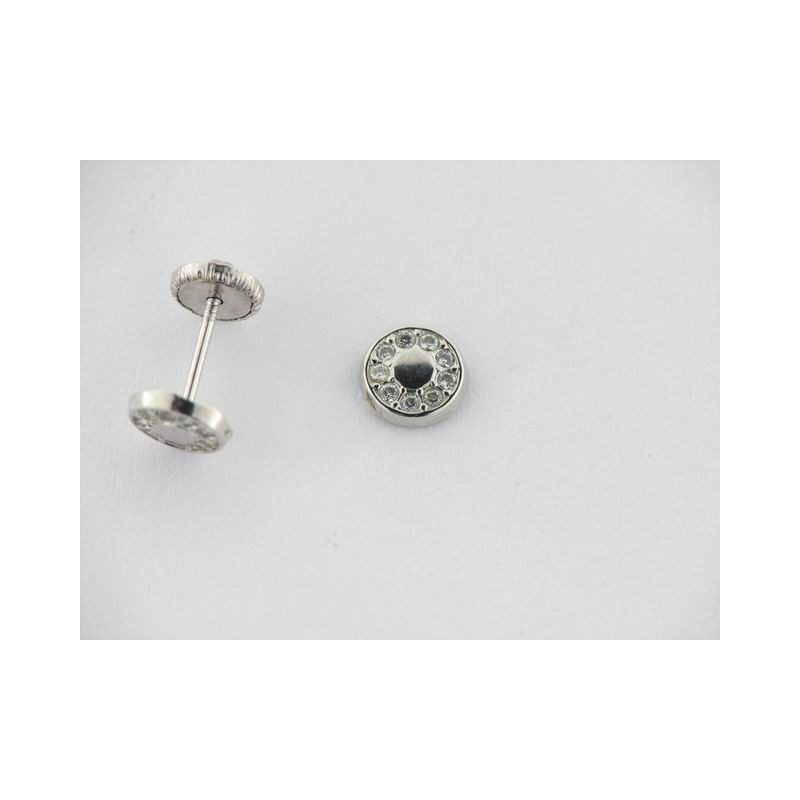 Pendientes Oro Blanco Piedras