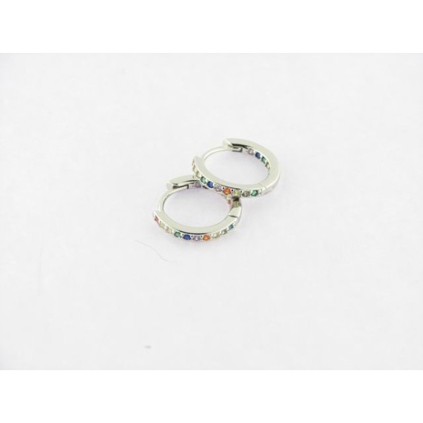 Pendientes aro plata circonitas