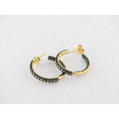 Pendientes Aro Plata Chapada Piedras