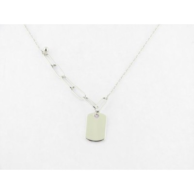 Colgante chapa c/cadena plata