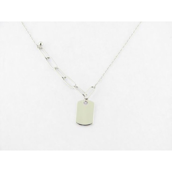 Colgante chapa c/cadena plata