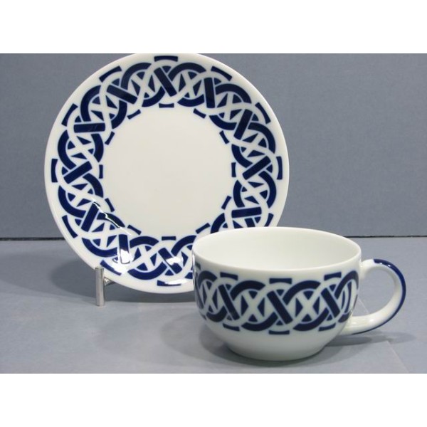 Taza desayuno c/plato encadrelado