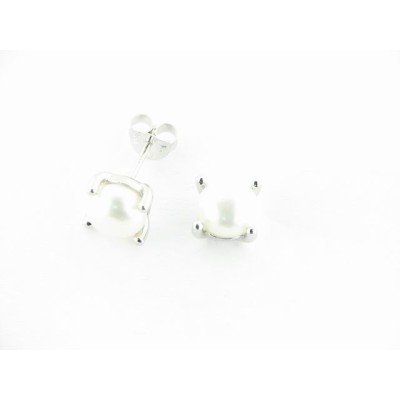 Lotus Pendientes Plata Perla