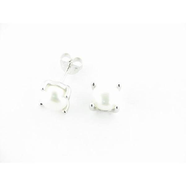 Lotus Pendientes Plata Perla
