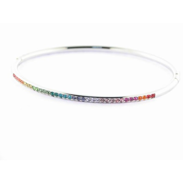 Lotus Pulsera Aro Acero Piedras