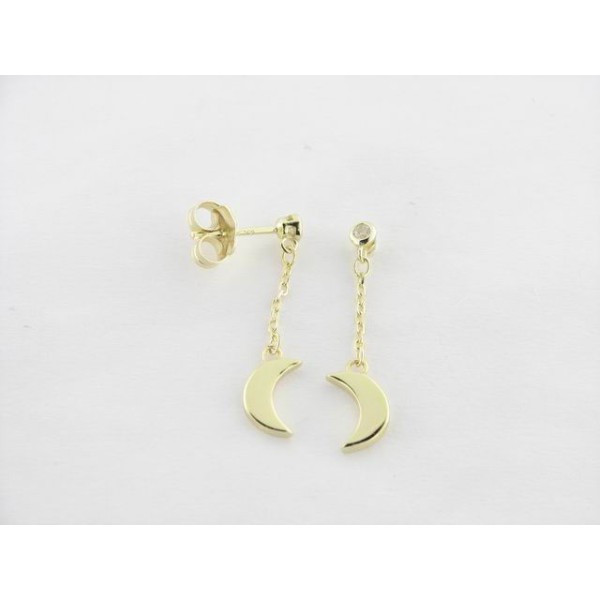Pendientes plata chapada circonita