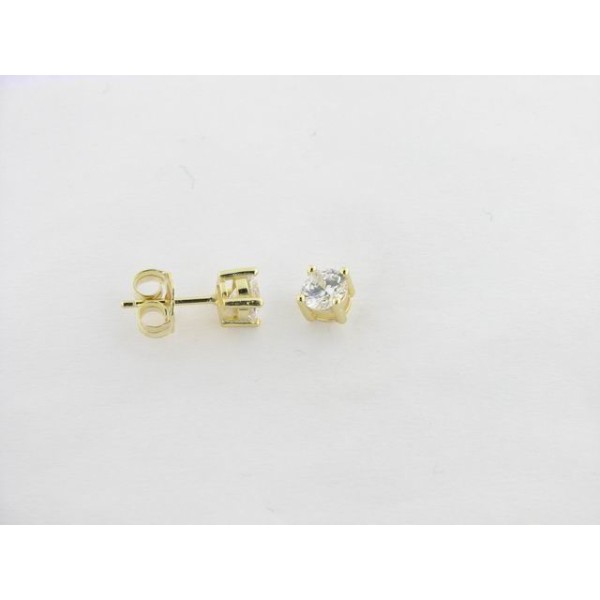 Pendientes plata chapada circonita
