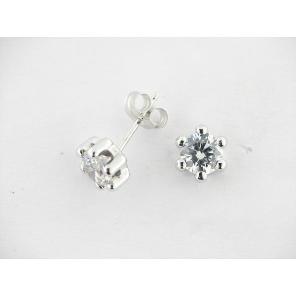 Pendientes Oro Blanco Piedra