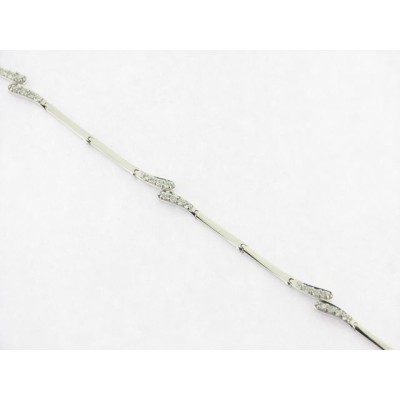 Pulsera Oro Blanco Piedras