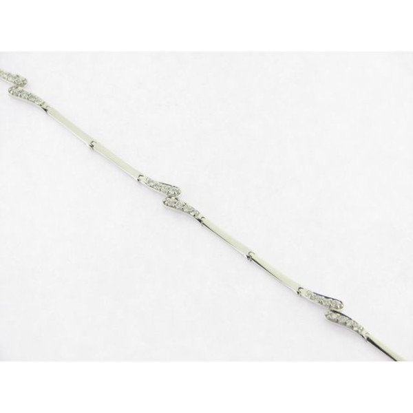 Pulsera Oro Blanco Piedras