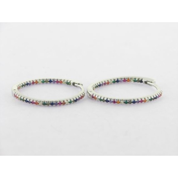 Pendientes Aro PLata Piedras